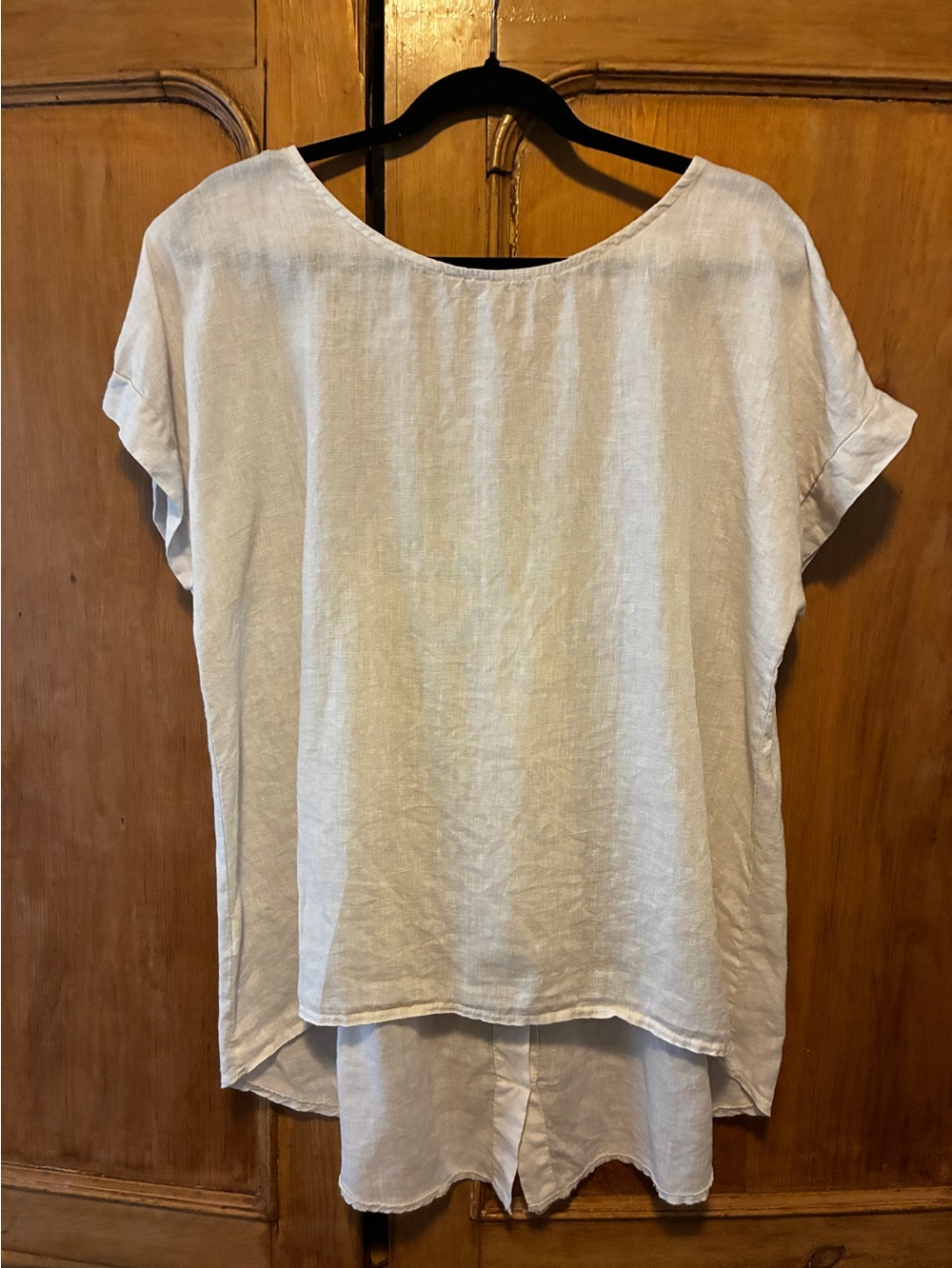 Terzo Millennio 100% linen flowing off white top size medium